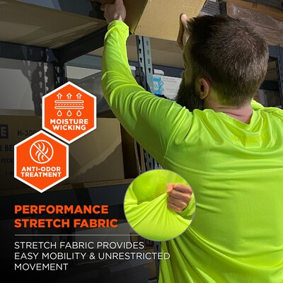 Chill-Its 6689 Long Sleeve Cooling Sun Shirt with UV Protection, Lime, 2XL (12146)