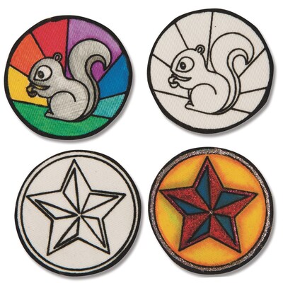 S&S Velvet Art Iron-On Patches to Color, 100/Pack (PS1458)