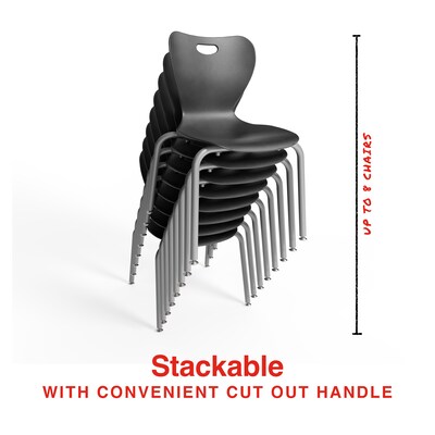 Staples Polypropylene 16" Student Chair, Black, 4/Box (ST63541)