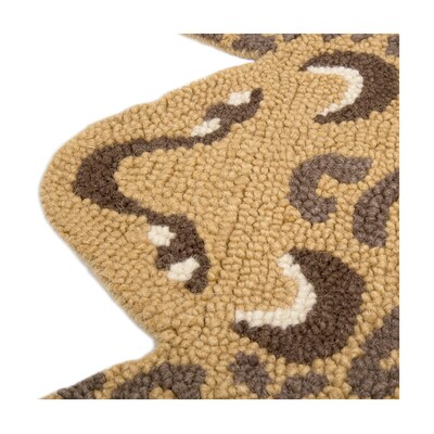 Crane Baby Parker Wool 23 x 36 Leopard Rug, Beige (BC-100RG-1)