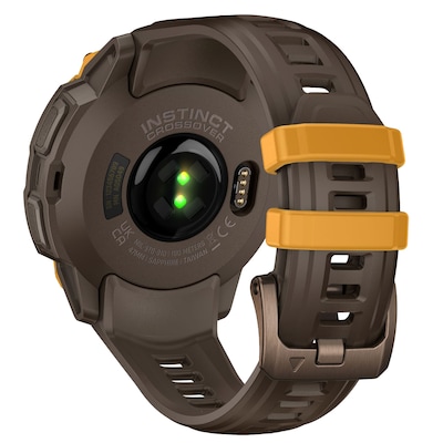 Garmin Instinct Crossover Smartwatch, GPS, 46.6mm, Cocoa Silicone Band (010-03398-01)