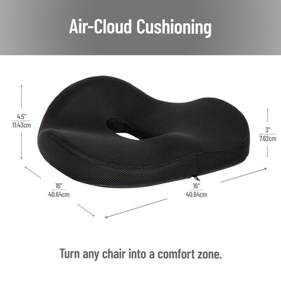 Mind Reader Donut Pillow with Air-Cloud Technology, Black (TAILST-BLK)