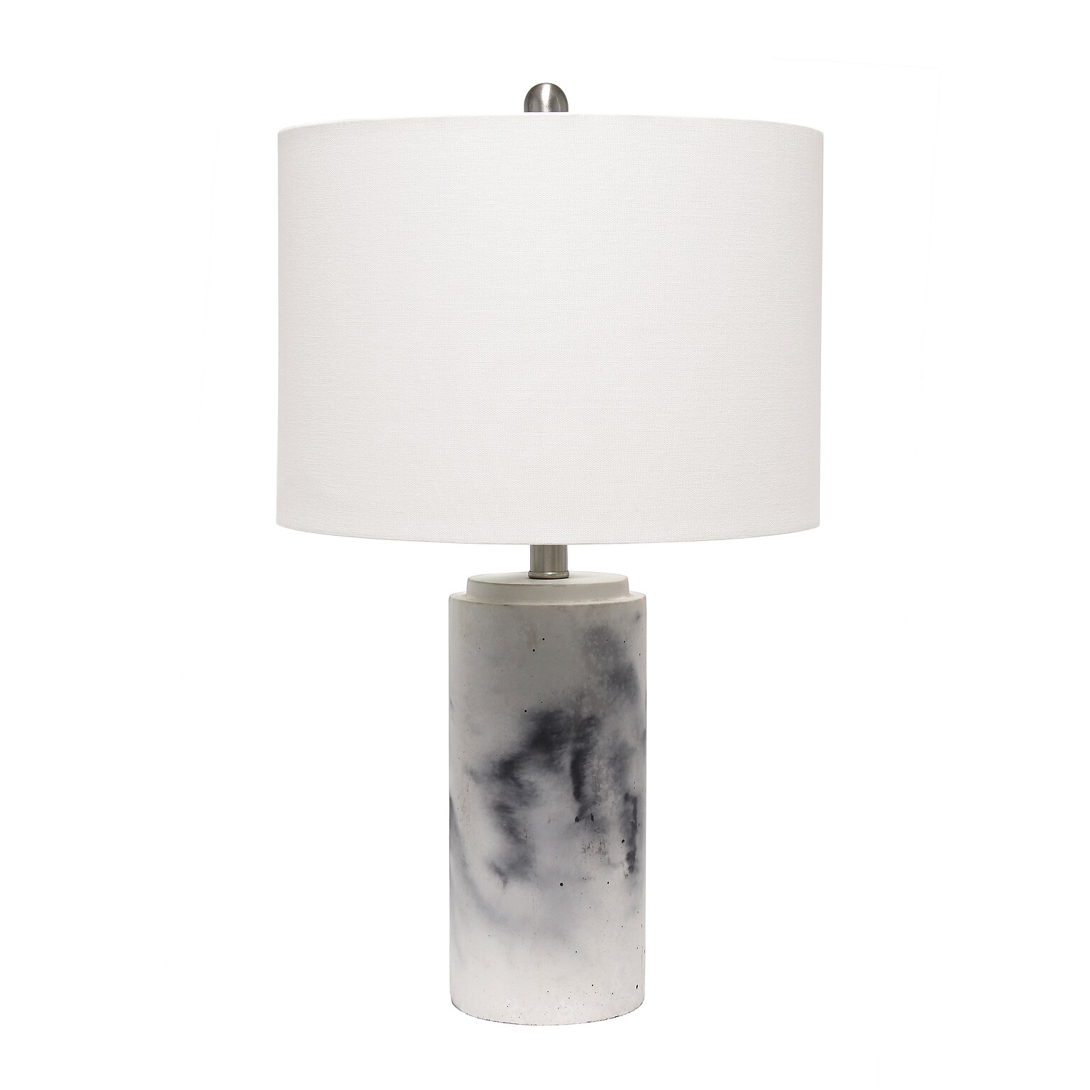 Lalia Home Marbleized Table Lamp with Fabric Shade, White (LHT-5012-WH)