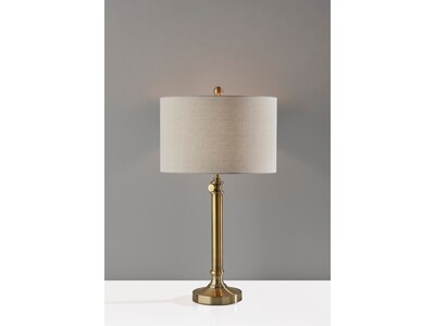 Simplee Adesso Barton Incandescent Table Lamp, Antique Brass/Oatmeal (SL1165-21)