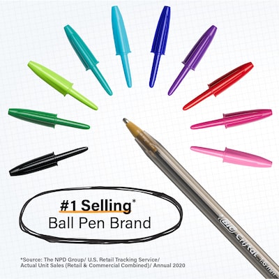 BIC Cristal Xtra-Bold Ballpoint Pens, Bold Point, 1.6mm, Assorted Ink, 24/Pack (MSBAPP241-AST)