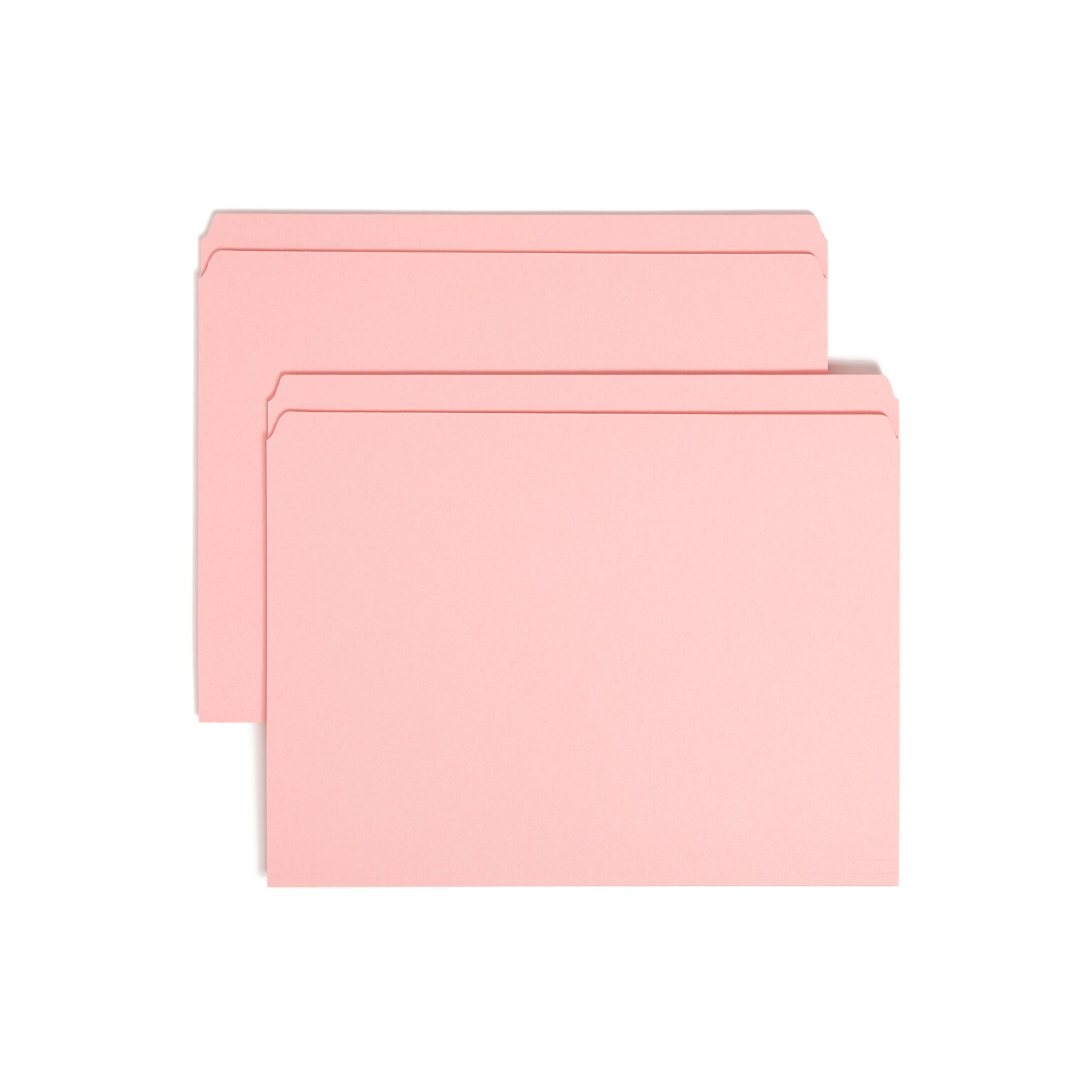 Smead Reinforced File Folder, Straight Cut, Letter Size, Pink, 100/Box (12610)