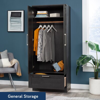 Sauder HomePlus 71"H Storage Armoire with 2 Shelves, Raven Oak (446896)