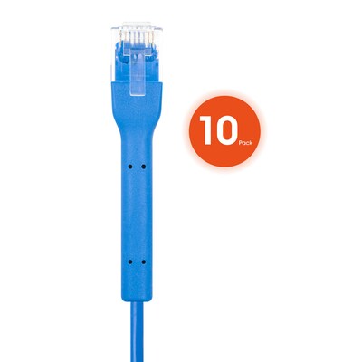 Intellinet Network Solutions 10ft CAT-6 Ethernet Cable, 23 AWG, Blue, 10/Pack (ICI745277)