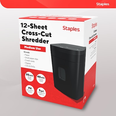 Staples 12-Sheet Micro-Cut Multi-Media Shredder (ST62153)