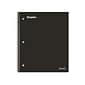 Staples Premium 3-Subject Notebook, 8.5" x 11", College Ruled, 150 Sheets, Black (ST58313)