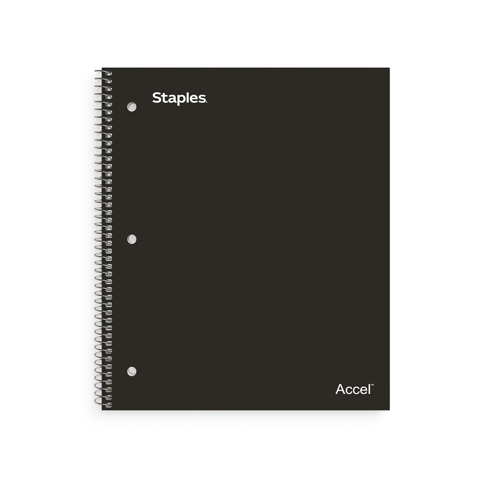 Staples Premium Poly 3-Subject Notebook, 8.5 x 11, College Ruled, 150 Sheets, Black (ST58313)