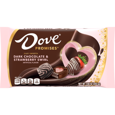 Dove Promises Silky Smooth Strawberry Swirl? & Dark Chocolate Pieces, 7.94 oz. (MMM59648)