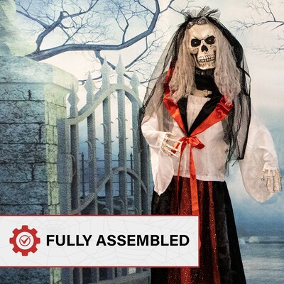 Haunted Hill Farm Life-Size Animatronic Skeleton Bride (HHBRIDE-1FLSA)