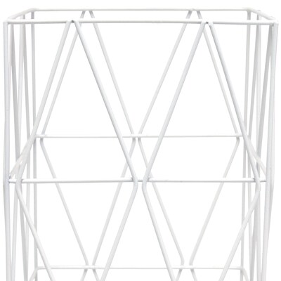 Creekwood Home Geometric Metal Cage 10" LED Table Lamp, White (CWT-1003-WH)