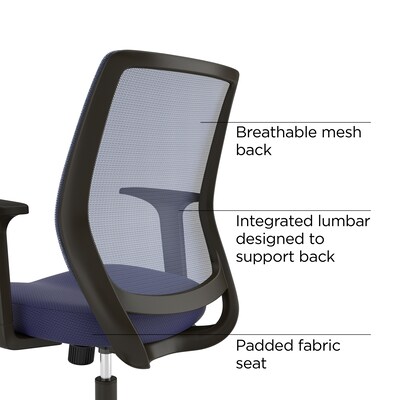 Union & Scale™ Essentials Ergonomic Fabric Swivel Task Chair, Blue (UN56965)