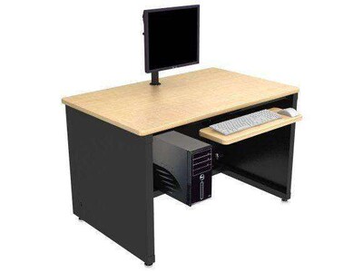 VersaDesk 36W Enclosed Versa Classroom Desk, Maple/Black (CD3630-BM)
