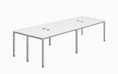 Boss Office Products Simple System 48W Desk, White, 4/Set (SGSD015-110-WT)