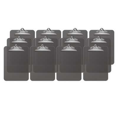 Staples Plastic Clipboard, Letter Size, Smoke, 12/Carton (11069CT)