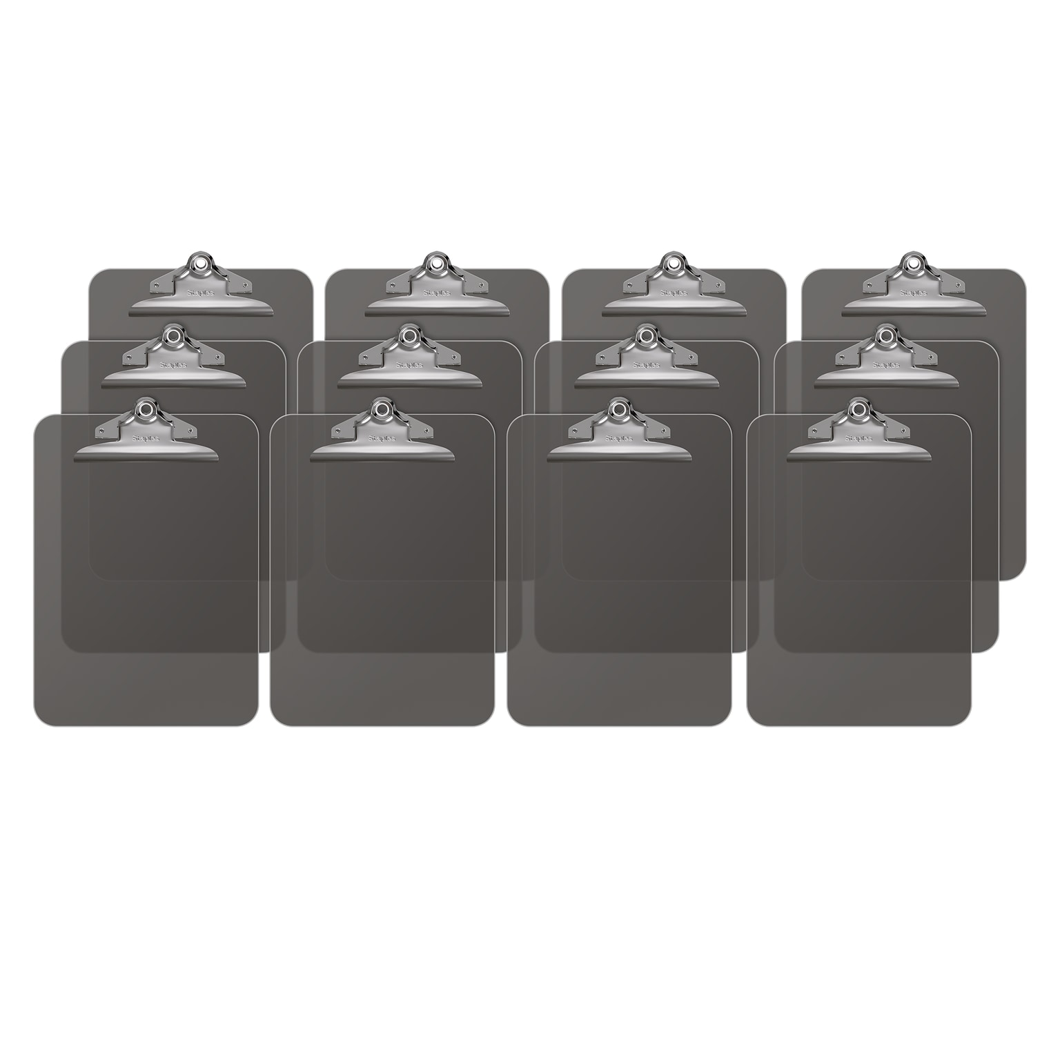 Staples Plastic Clipboard, Letter Size, Smoke, 12/Carton (11069CT)