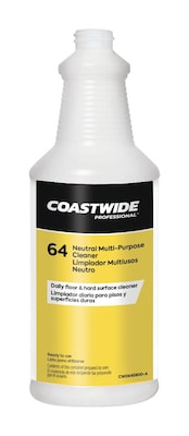 Coastwide Professional™ 64 Neutral Multi-Purpose 32 Oz. Spray Bottle, Yellow (CW6400SB-A)