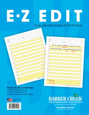 Barker Creek E-Z Edit Paper, 20 lbs., 8.5" x 11", 600 Sheets/Pack (BC550212)