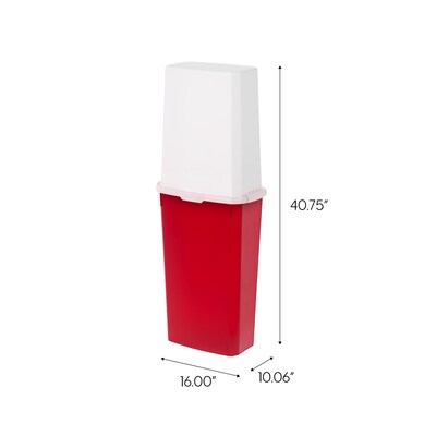 Iris 96 Quart Wrapping Paper Storage Container with Lid, Plastic, Red/White, 2/Pack (585826)
