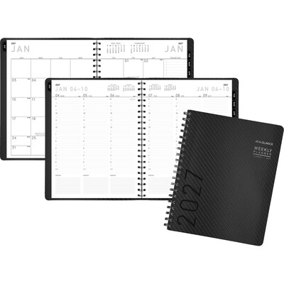 2027 AT-A-GLANCE Contemporary 8.25 x 11 Weekly & Monthly Planner, Faux Leather Cover, Charcoal (70-950X-45-27)