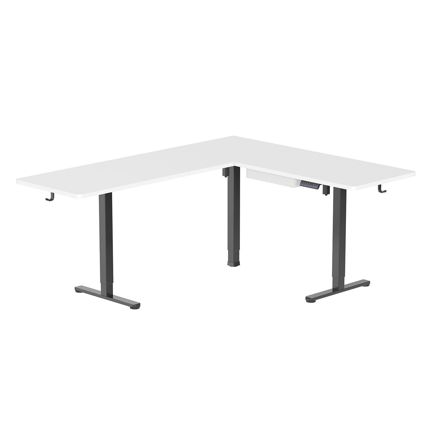 Mount-It! XL 75W Electric Corner Adjustable Standing Desk, White/Black (MI-15026)