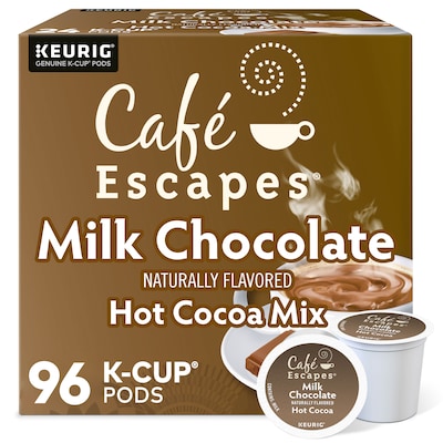 Cafe Escapes Milk Chocolate Hot Cocoa, Keurig® K-Cup® Pods, 96/Carton (68013)