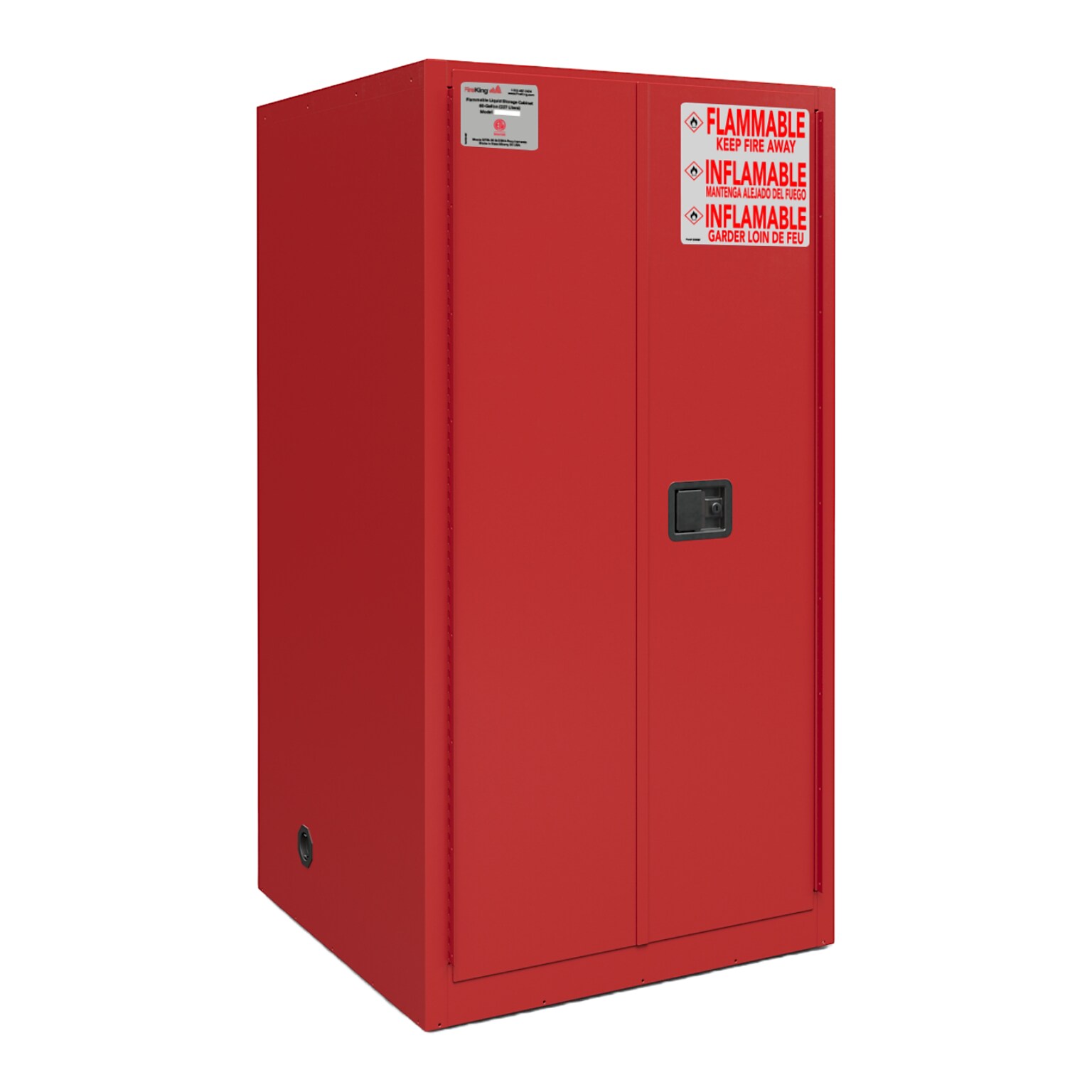 FireKing Flammable Liquids Steel Storage Cabinet, 60 gal, Manual Close, Red (SC60-MC-R)