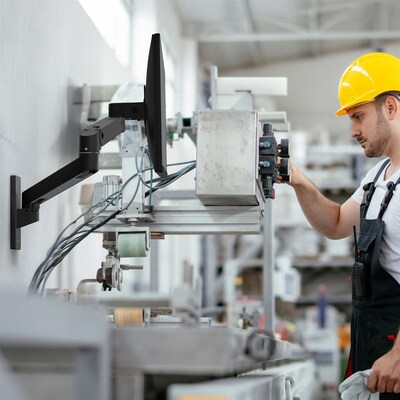 Ergotron LX Pro Adjustable Single Monitor Arm Wall Mount, Up to 34", Black (45-683-292)
