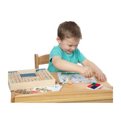 Wooden ABC Activity Stamp Set with My First Daily Magnetic Calendar, Multicolored (30118-9253-KIT)