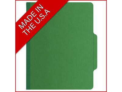Medical Arts Press Pressboard Classification Folder, 1 Divider, 2" Expansion, Letter Size, Moss Green, 10/Box