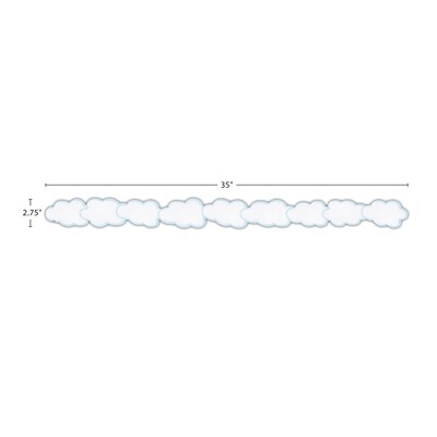 Teacher Created Resources Die-Cut Border Trim, 2.75" x 2.92', Clouds, 12/Pack, 6 Packs/Bundle (TCR9240-6)