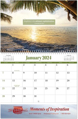 Custom Coronado Moments Inspir Wall Calendar Spiral