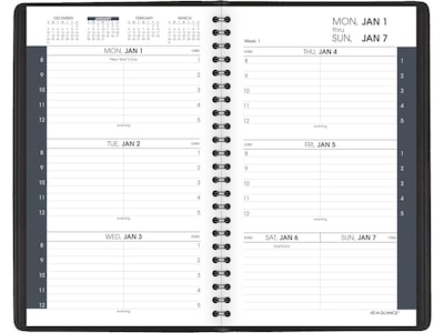 2024 AT-A-GLANCE 5" x 8" Weekly Appointment Book, Black (70-075-05-24)