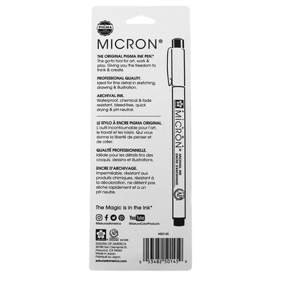 Sakura Pigma Micron Pen, Fineliner, Multicolor Ink, 3/Bundle (SAK50145-3)