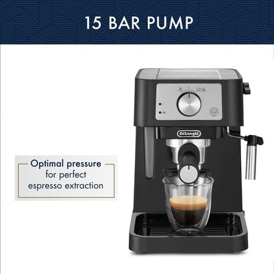 De'Longhi Stilosa 2-Cups Steam Espresso Machine, Black (EC260BK)