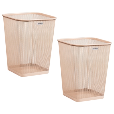 Mind Reader Metal Trash Can Without Lid, 5 Gallon, Pink, 2/Pack (2SQUAGA-PNK)
