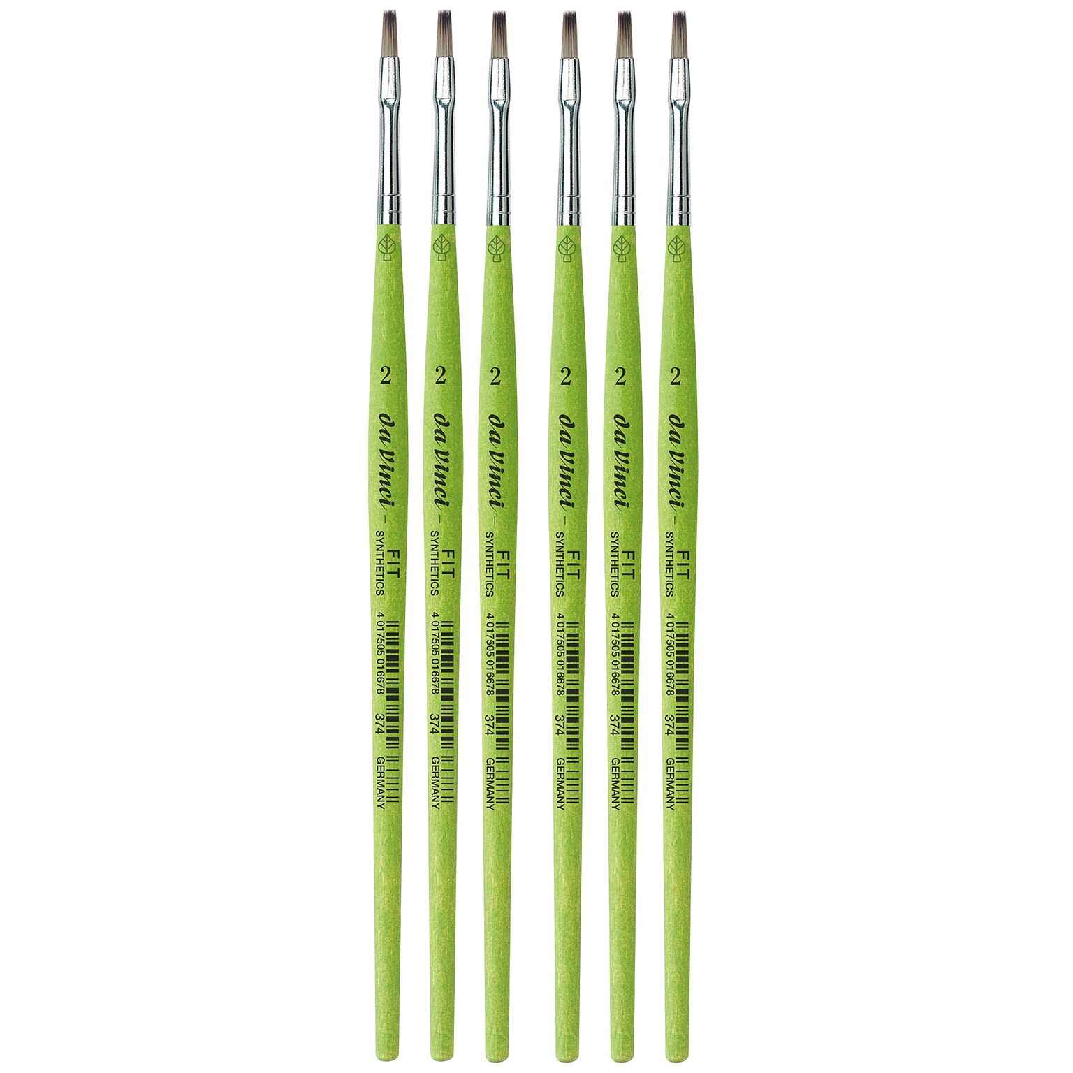 da Vinci FIT Synthetics Acrylic & Tempera Student Flat Brush, 6 /Pack (DVXVA3742-6)