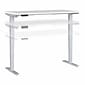 Bush Business Furniture Move 40 Series 60"W Electric Height Adjustable Standing Desk, White/Cool Gray Metallic (M4S6030WHSK)