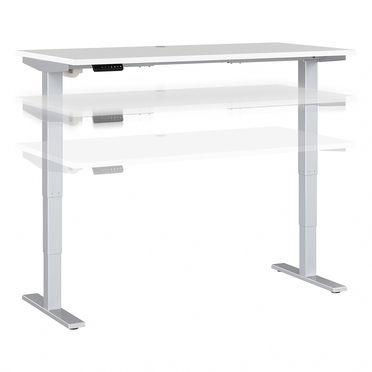 Bush Business Furniture Move 40 Series 60W Electric Height Adjustable Standing Desk, White/Cool Gray Metallic (M4S6030WHSK)