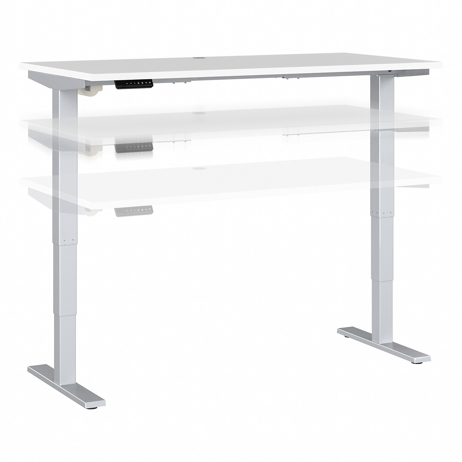 Bush Business Furniture Move 40 Series 28-48 Adjustable Standing Desk, White/Cool Gray Metallic (M4S6030WHSK)