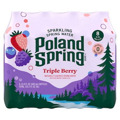 Poland Spring Triple Berry Sparkling Purified Water, 16.9 oz., 24/Carton (12349572)