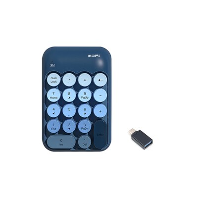 SaharaCase Retro Numeric Keypad Wireless Ergonomic Number Pad, Navy Blue (KB49)