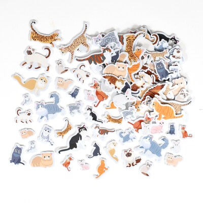Ready2Learn Foam Stickers, Cats, 160/Pack, 3 Packs (CE-10122-3)