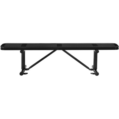 Global Industrial 6 Outdoor Steel Flat Bench, Perforated Metal, Black (262075BK)