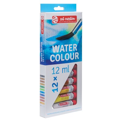 Talens Art Creation Watercolor Paint, Assorted Colors, 12mL, 12/Set, 2 Sets/Bundle (TLN9022012M-2)