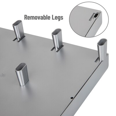 Mind Reader Anchor Collection Monitor Stand and Desk Organizer with 3 Storage Drawers, Silver (MONSTA3D-SIL)