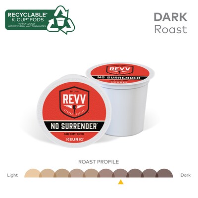 Revv Coffee No Surrender Coffee Keurig® K-Cup® Pods, Dark Roast, 24/Box (6873)